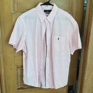 Ralph Lauren Seersucker Polo shirt sleeve button up shirt